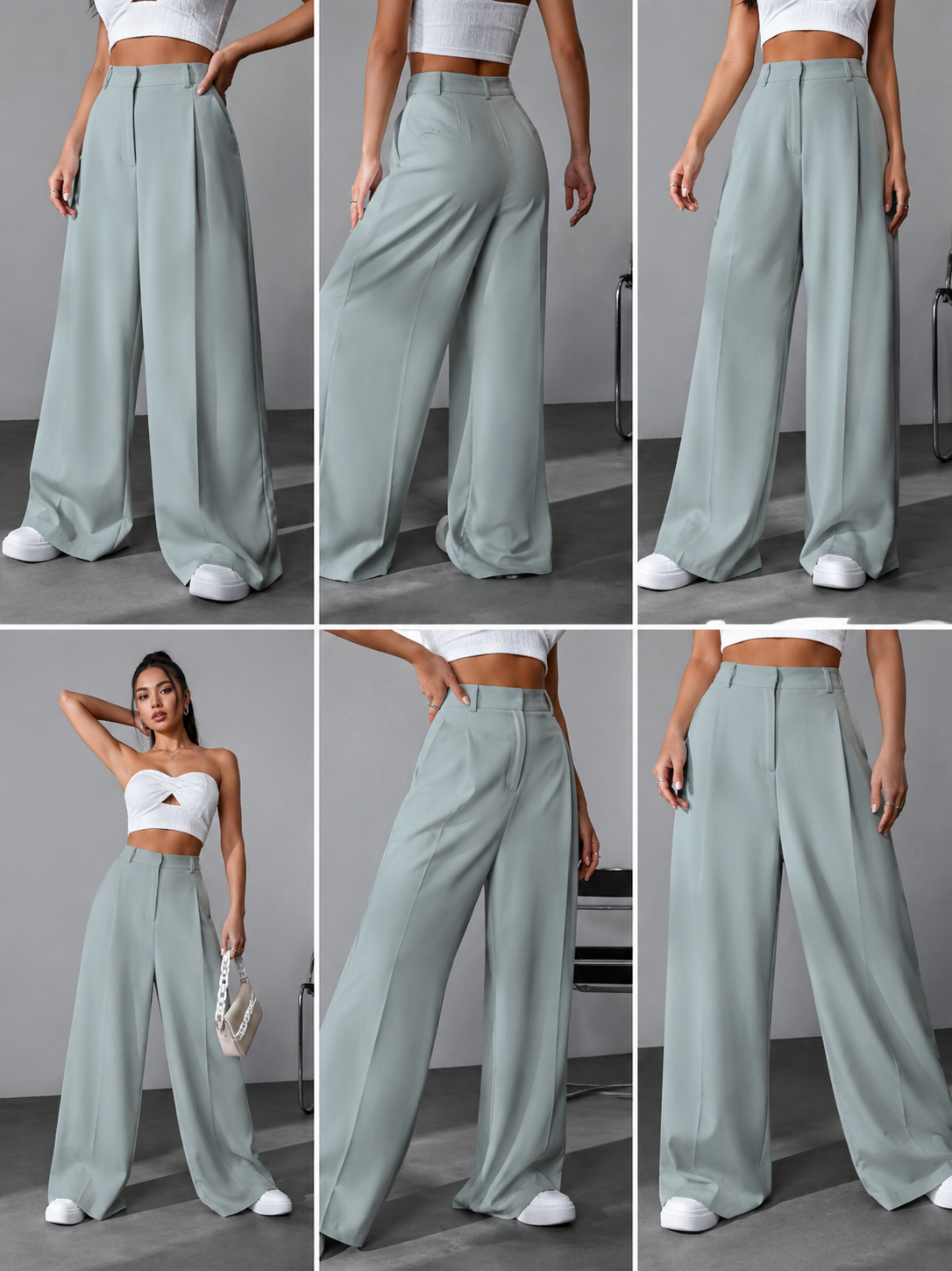 Pantalon Sastrero De Mujer De Vestir- Tiro Alto- Suelto - Imagen 10