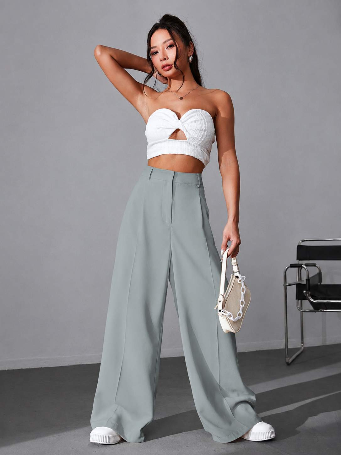 Pantalon Sastrero De Mujer De Vestir- Tiro Alto- Suelto - Imagen 6