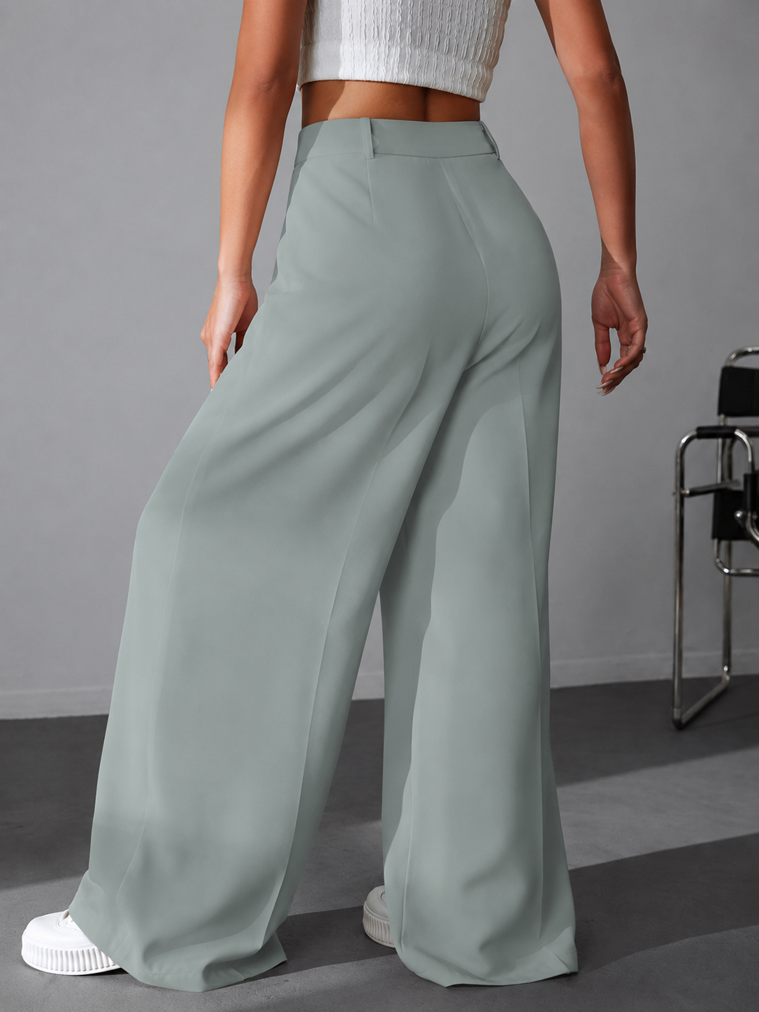 Pantalon Sastrero De Mujer De Vestir- Tiro Alto- Suelto - Imagen 3