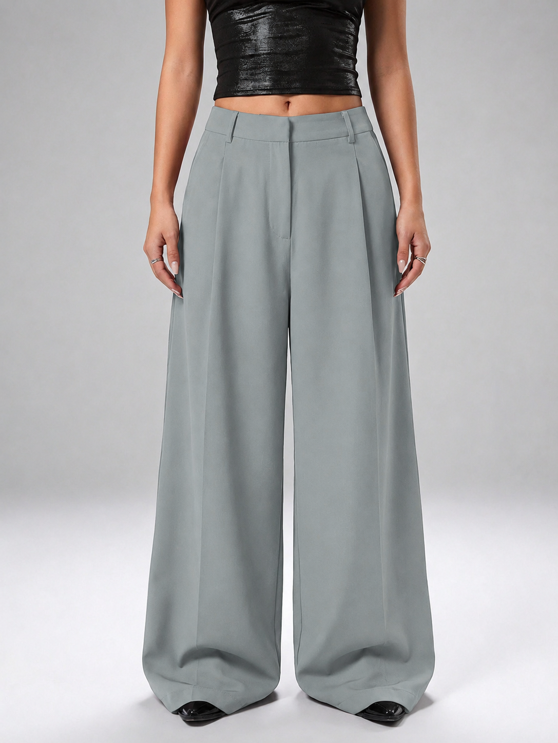Pantalon Sastrero De Mujer De Vestir- Tiro Alto- Suelto - Imagen 2