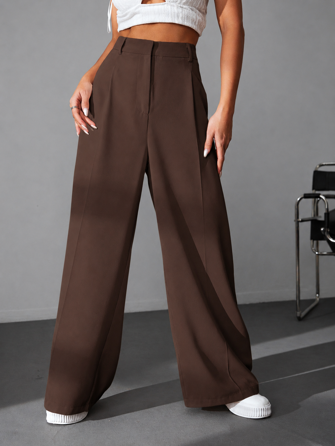 Pantalon Sastrero De Mujer De Vestir- Tiro Alto- Suelto - Imagen 21