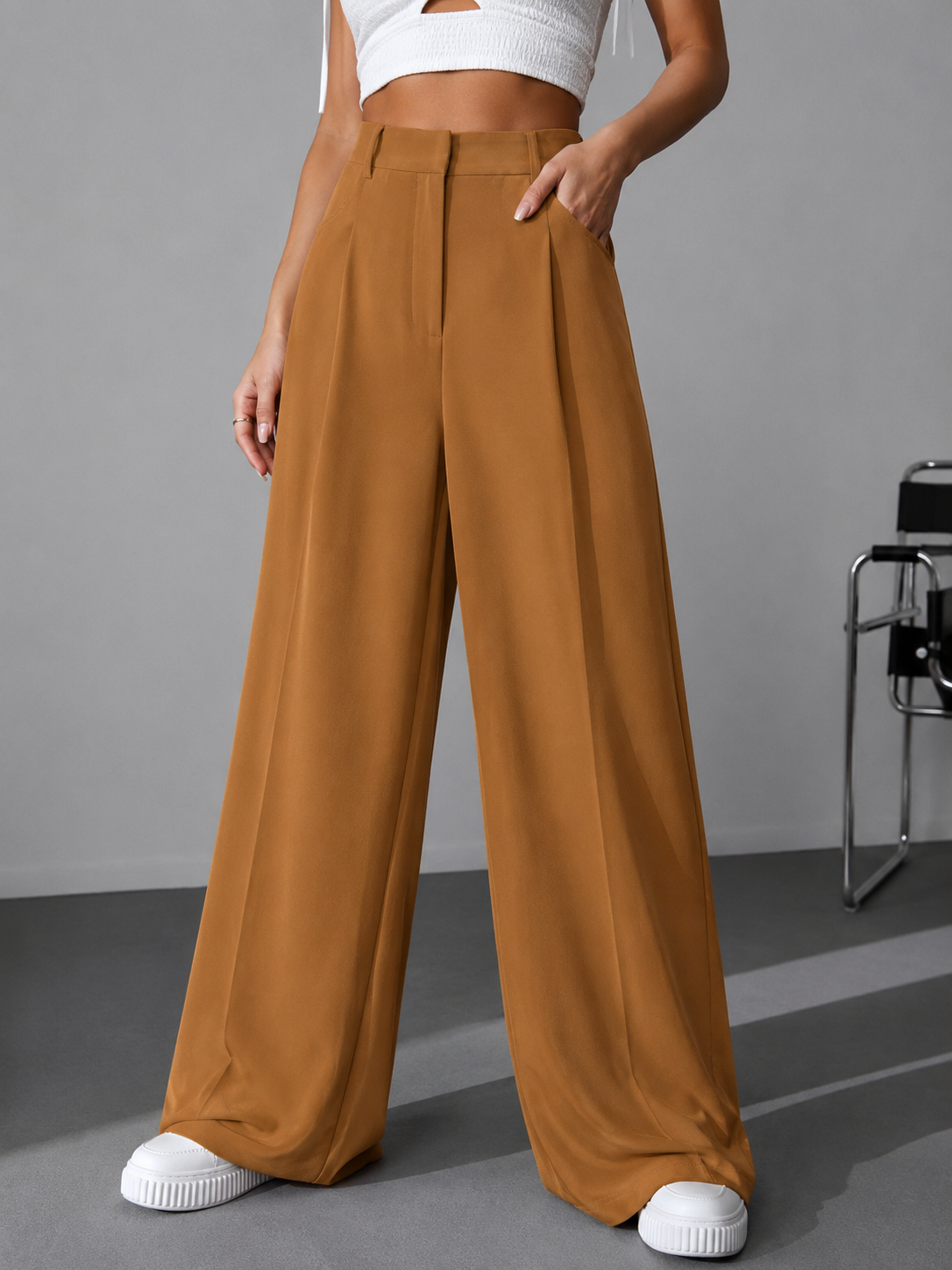 Pantalon Sastrero De Mujer De Vestir- Tiro Alto- Suelto - Imagen 20
