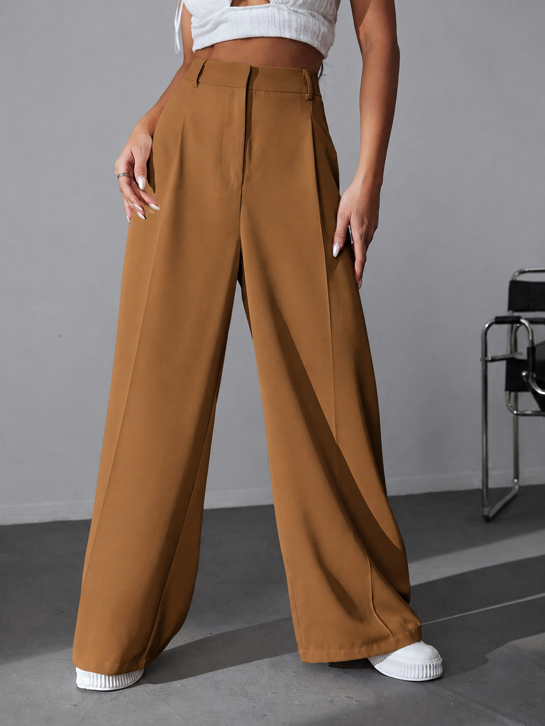 Pantalon Sastrero De Mujer De Vestir- Tiro Alto- Suelto - Imagen 17