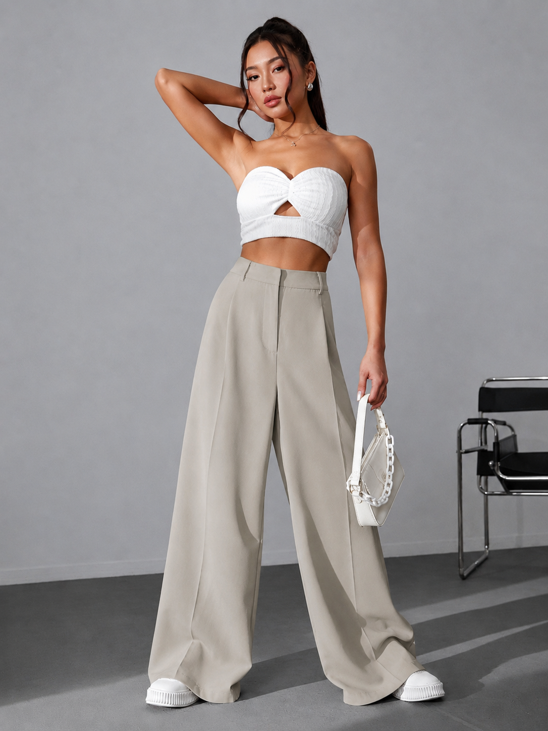 Pantalon Sastrero De Mujer De Vestir- Tiro Alto- Suelto - Imagen 15