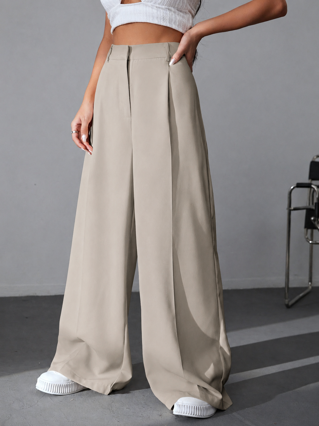 Pantalon Sastrero De Mujer De Vestir- Tiro Alto- Suelto - Imagen 14