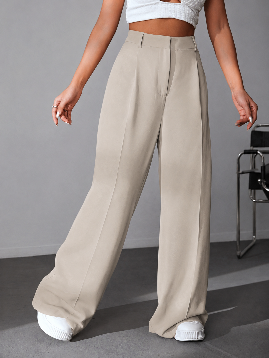 Pantalon Sastrero De Mujer De Vestir- Tiro Alto- Suelto - Imagen 13