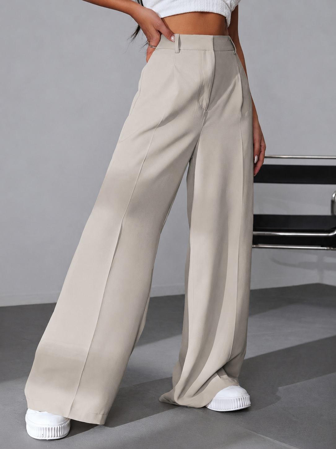 Pantalon Sastrero De Mujer De Vestir- Tiro Alto- Suelto - Imagen 12
