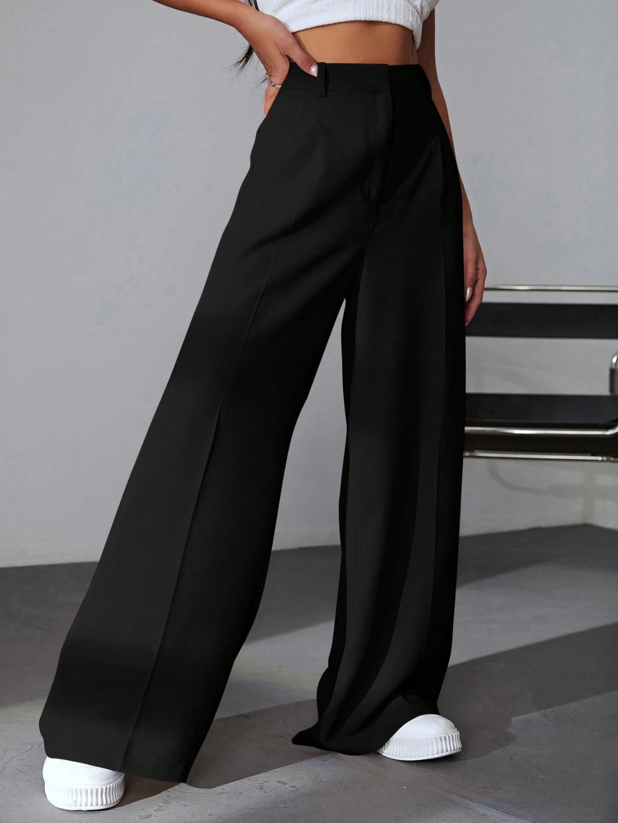 Pantalon Sastrero De Mujer De Vestir- Tiro Alto- Suelto - Imagen 39