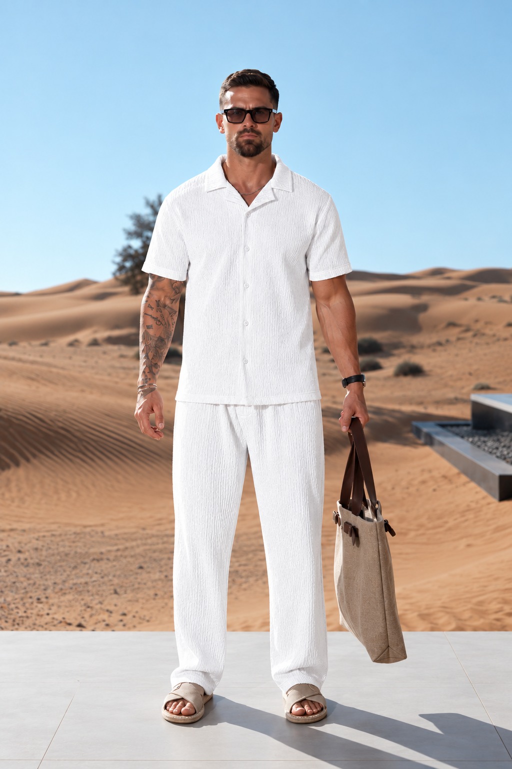 Conjunto Hawai Pantalon + Camisa De Lino Elastizado. A rayas- Importado- - Imagen 20