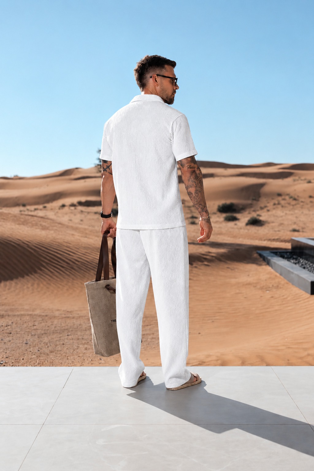 Conjunto Hawai Pantalon + Camisa De Lino Elastizado. A rayas- Importado- - Imagen 21