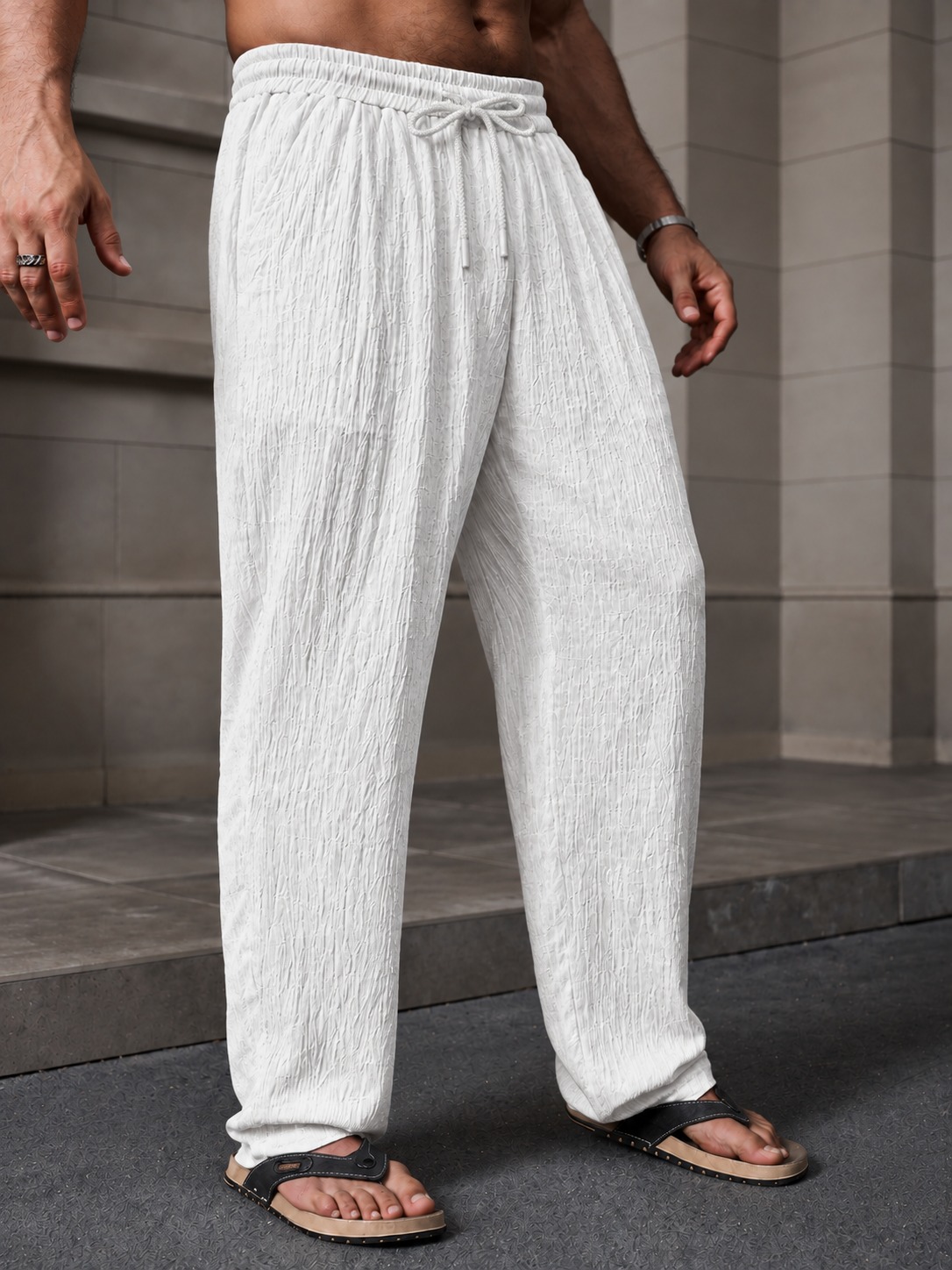 Conjunto Hawai Pantalon + Camisa De Lino Elastizado. A rayas- Importado- - Imagen 23