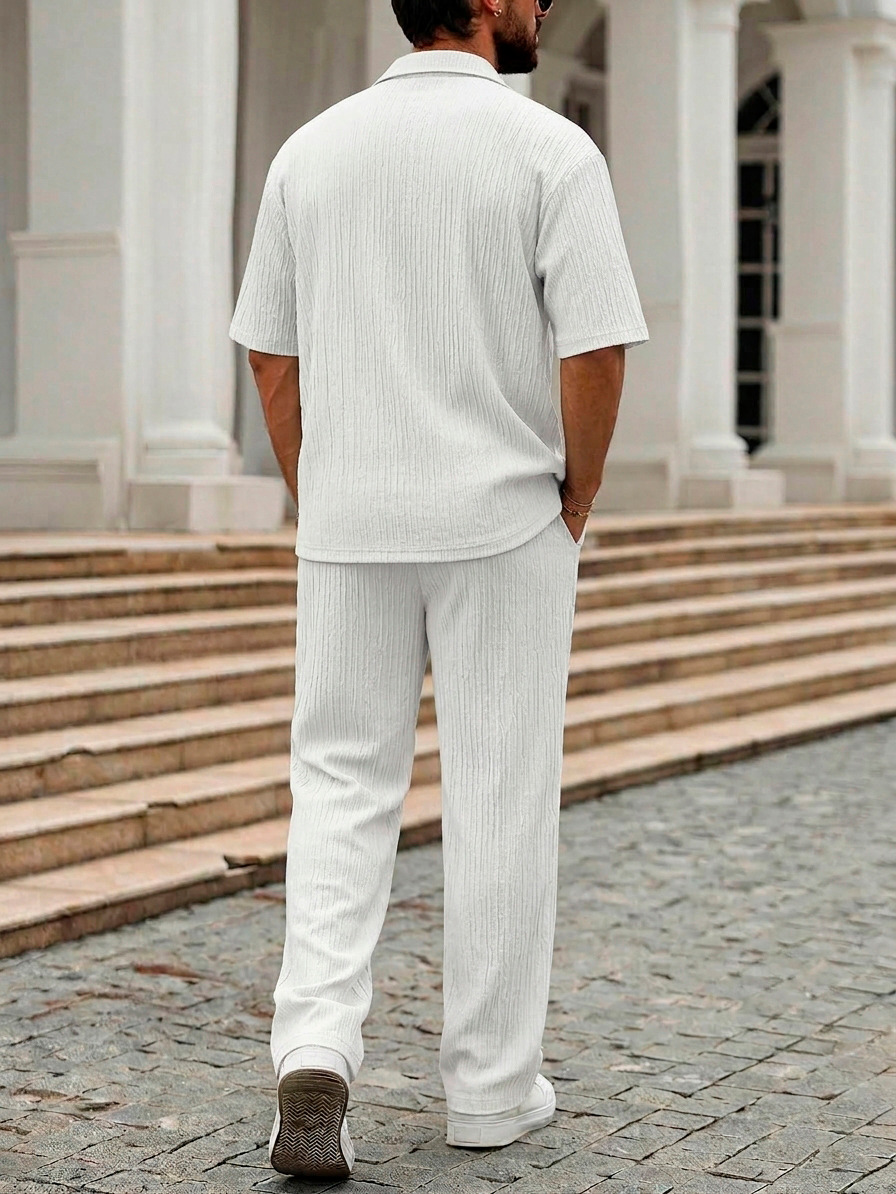 Conjunto Hawai Pantalon + Camisa De Lino Elastizado. A rayas- Importado- - Imagen 26